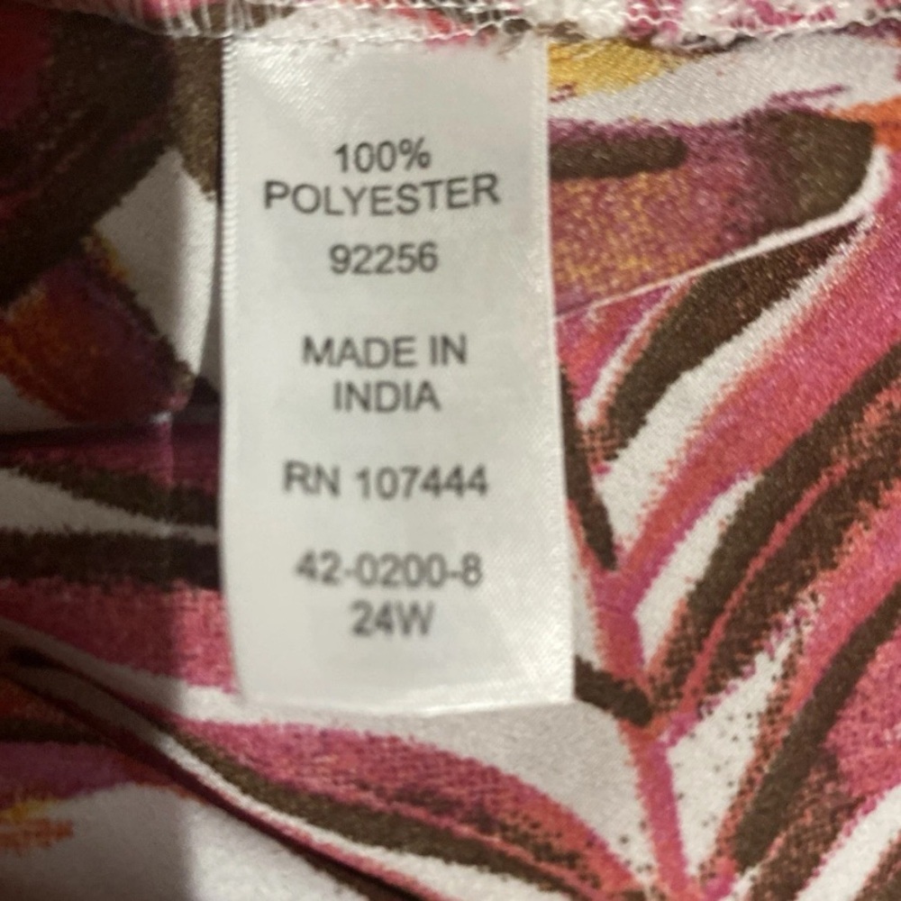 Jessica London Burgundy and Gold Tropical Ruffle Sleeve Blouse - Picture 6 of 7